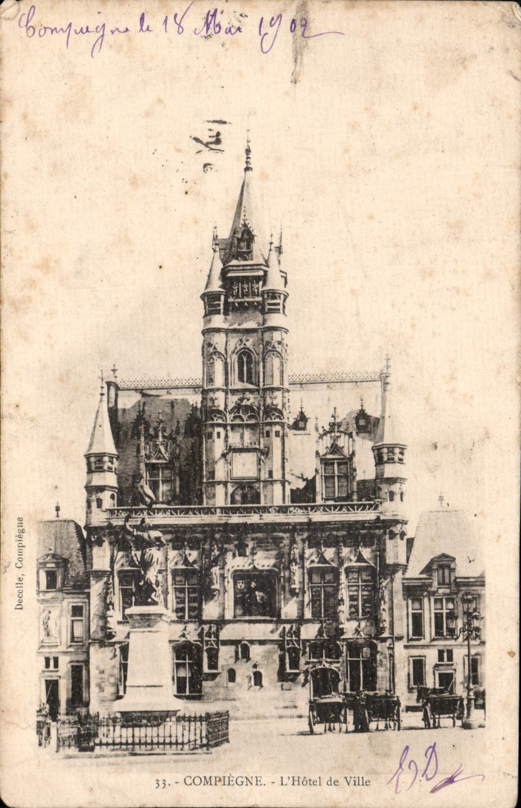 CPA Compiegne L'Hotel de Ville 