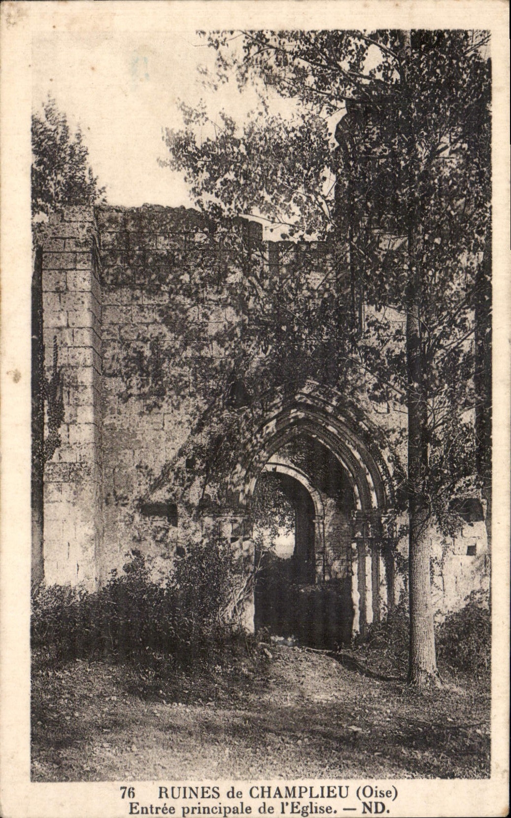 CPA Ruines de Champlieu Oise Entree principale de l'Eglise