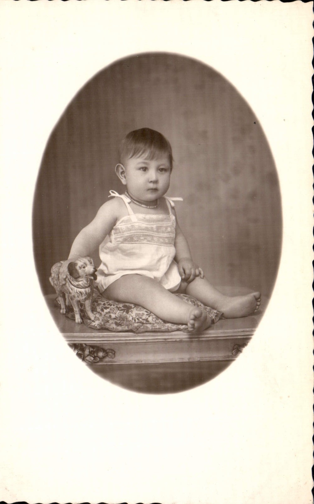 CARTE PHOTO Enfant Bebe Chien