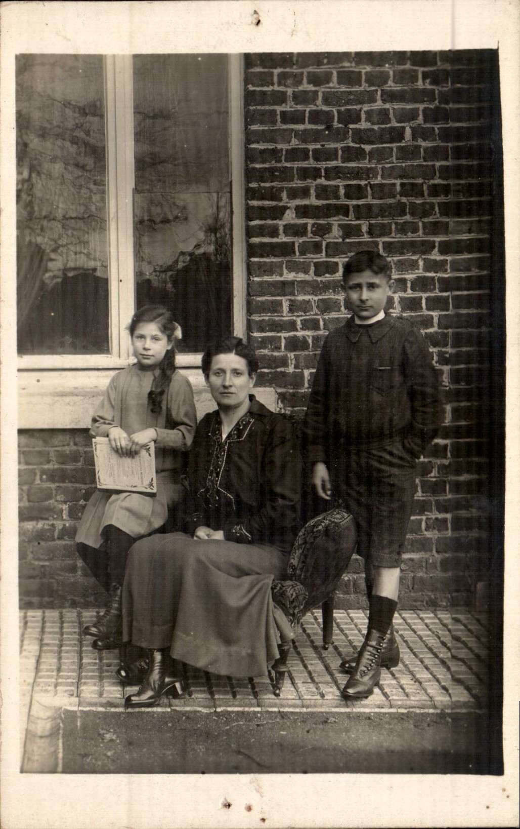 CARTE PHOTO Enfants Femme