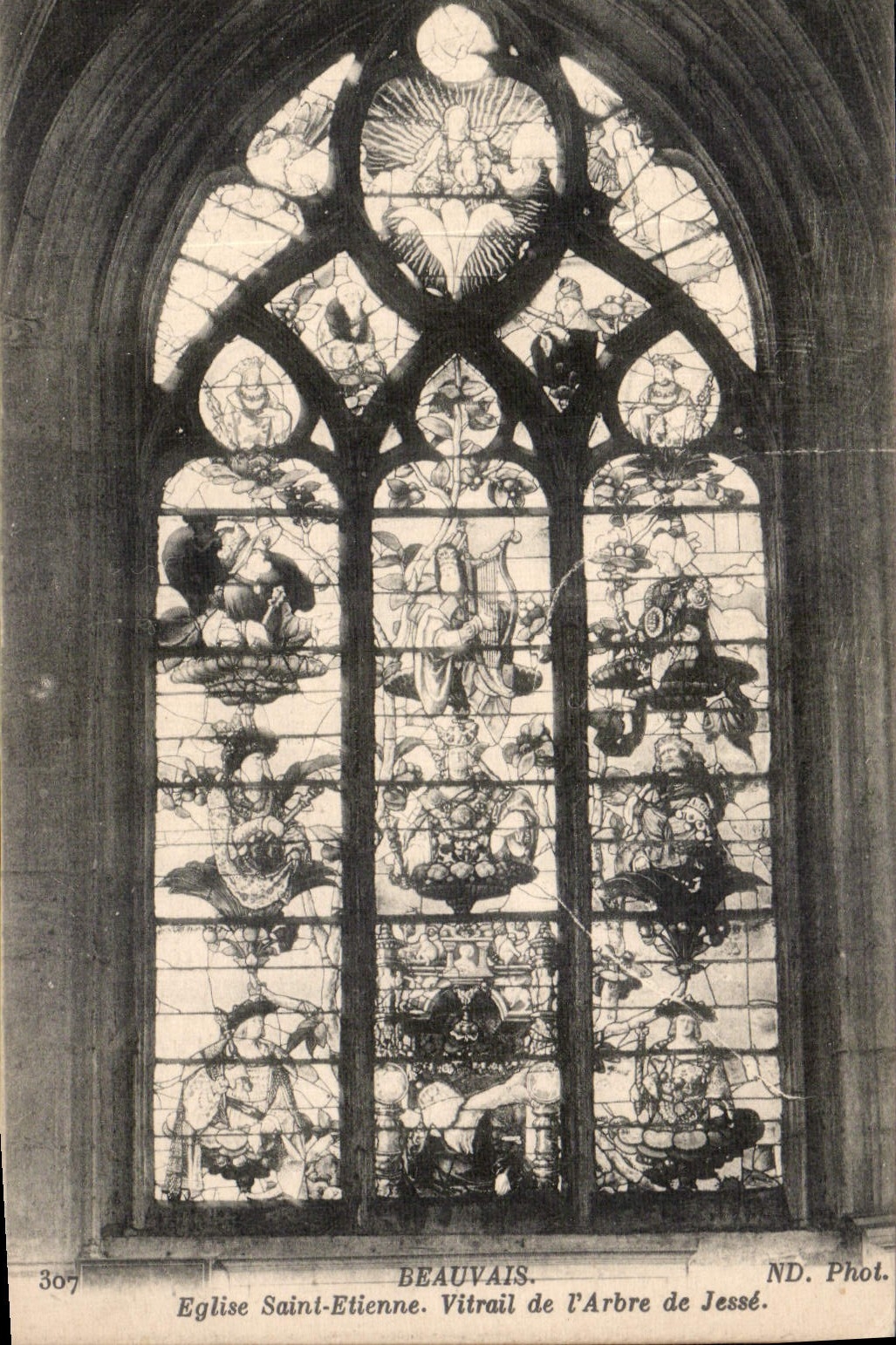 CPA Beauvais Eglise Saint Etienne Vitrail de l'Arbre de Jesse