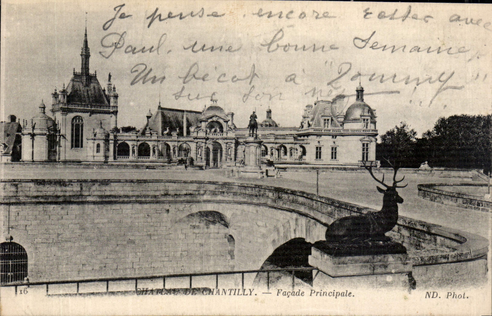 CPA Chateau de Chantilly facade principale