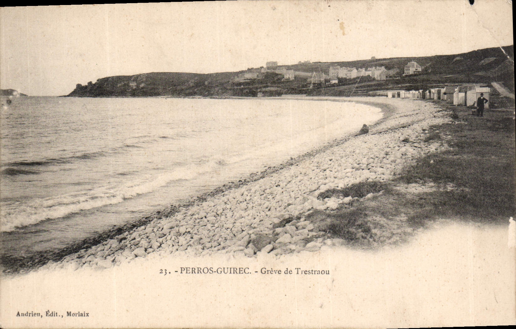 CPA Perros Guirec Greve de Trestraou