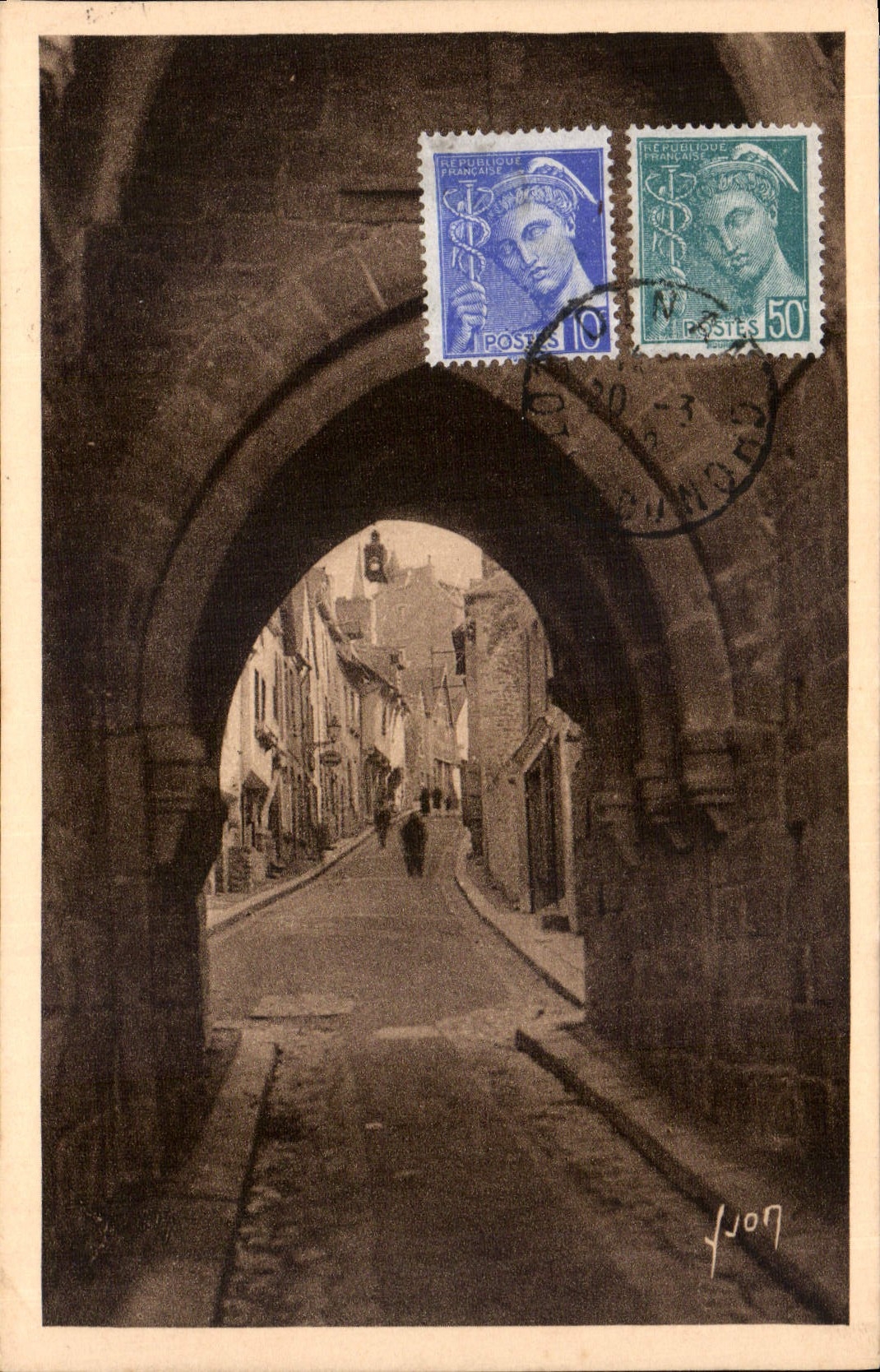 CPA Dinan Cotes du Nord Porte du Jersual 