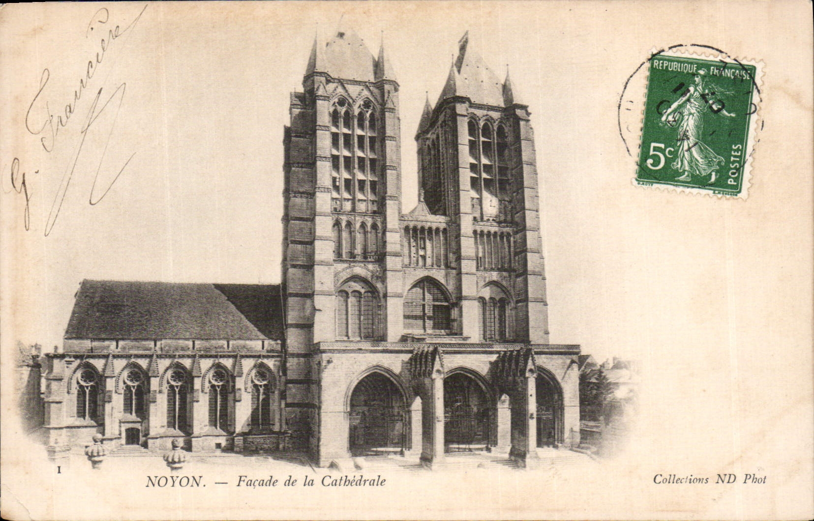 CPA Noyon Facade de la Cathedrale