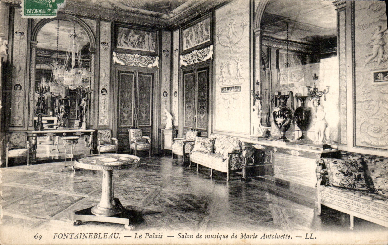 CPA Fontainebleau le Palais Salon de musique de Marie Antoinette 