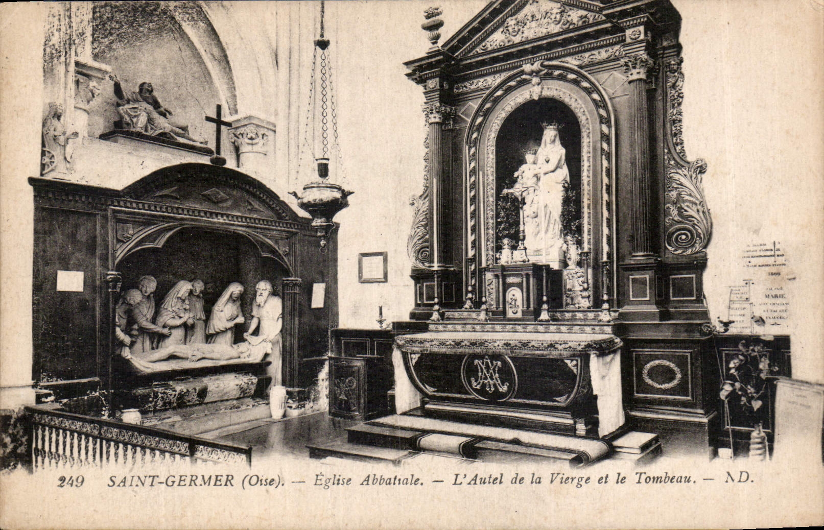 CPA Saint Germer Oise Eglise Attatiale l'Autel de la Vierge et le Tombeau 