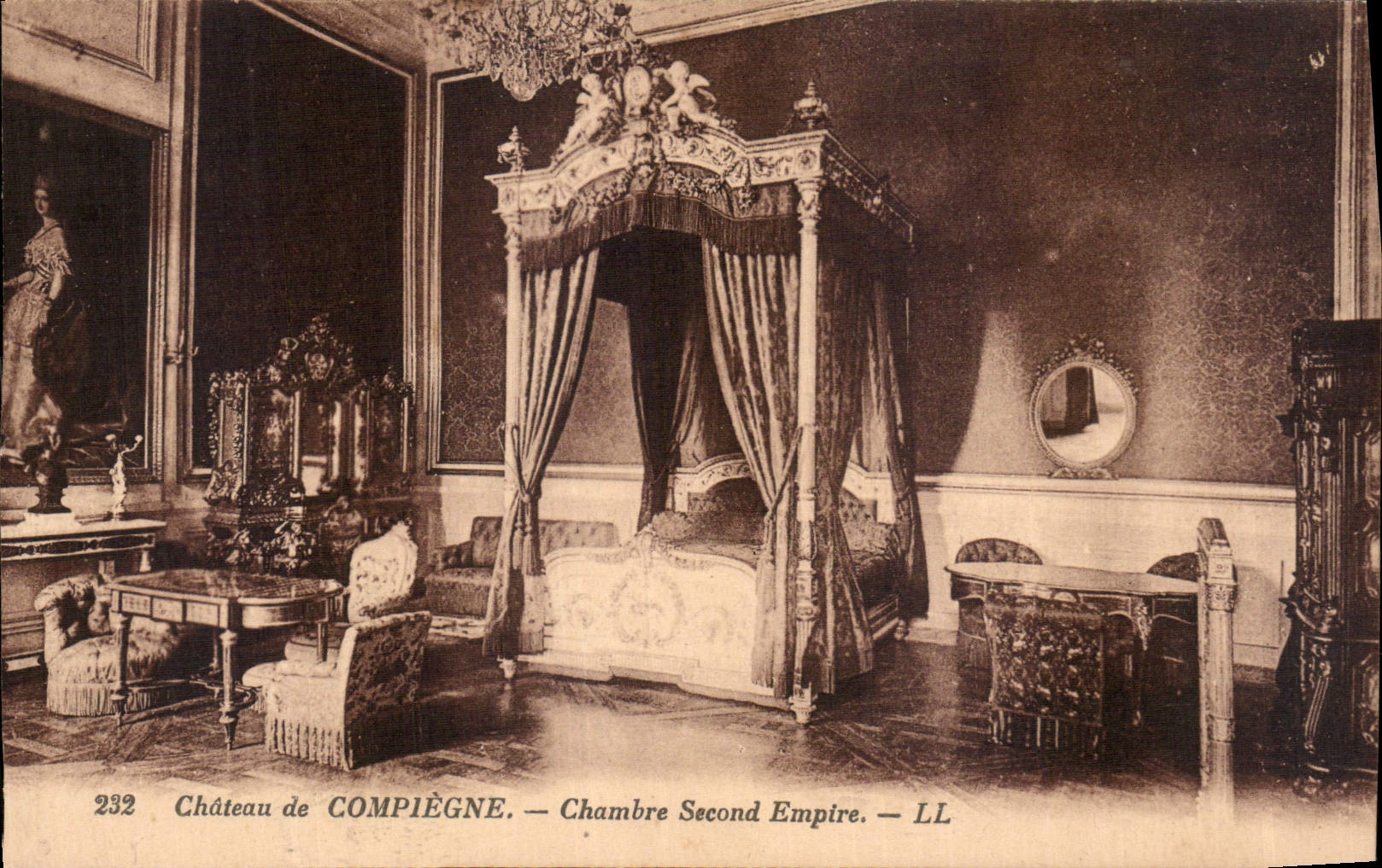 CPA Chateau de Compiegne Chambre Second Empire 
