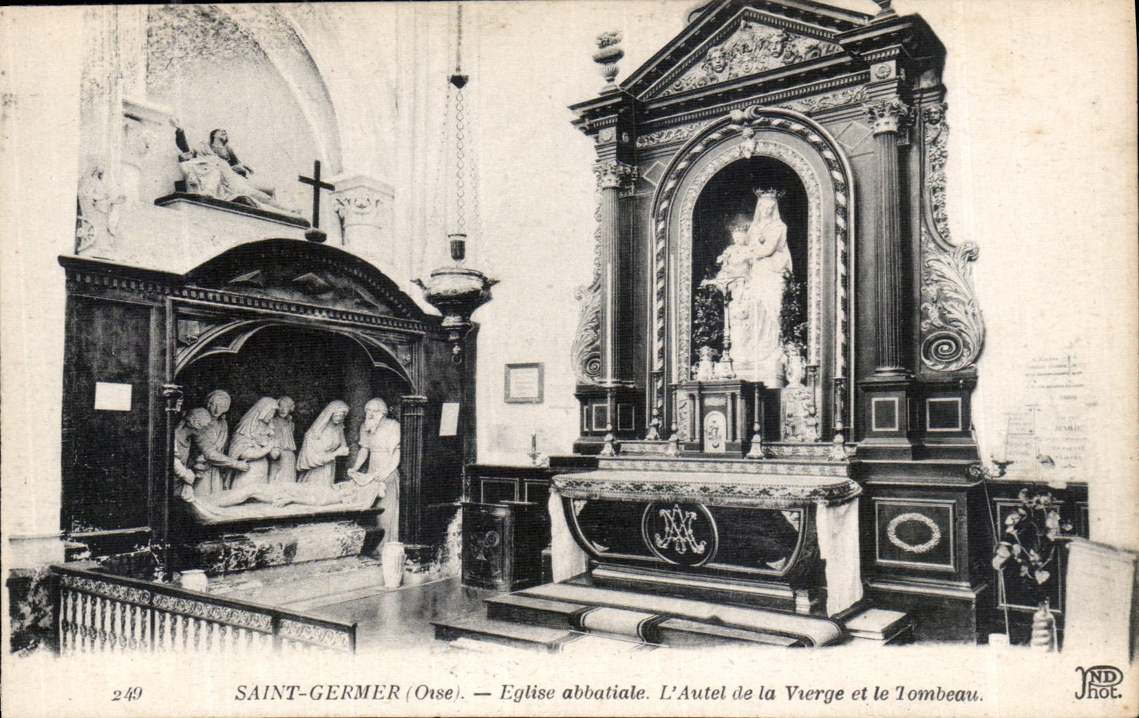 CPA Saint Germer Oise Eglise abbatiale l'Autel de la Vierge et le Tombeau 