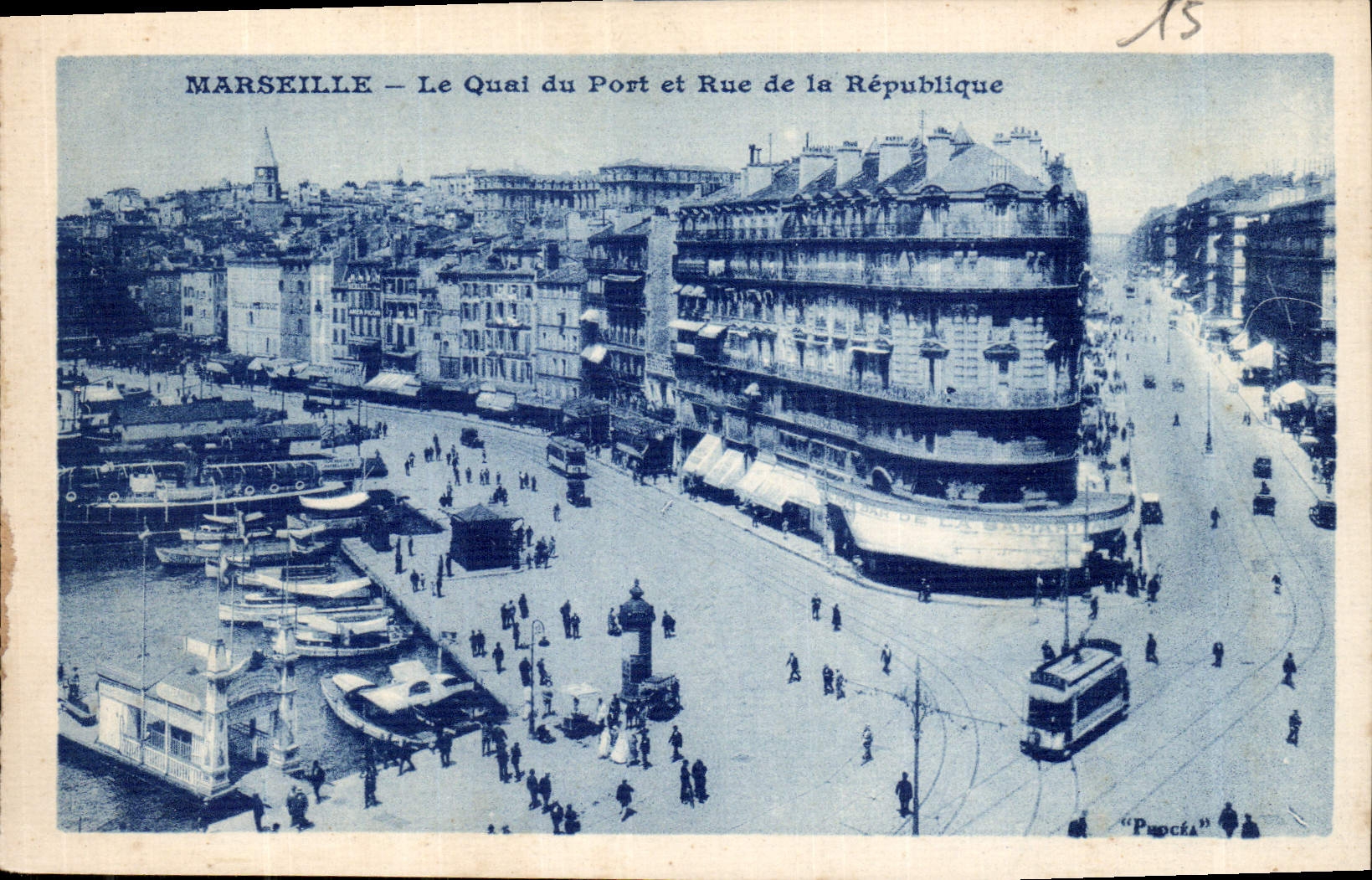 CPA Marseille le Quai du Port et rue de la republique 