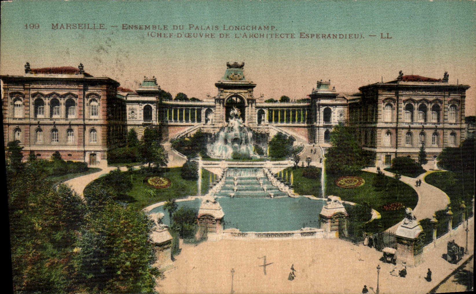 CPA Marseille Ensemble du Palais Lonhchamp 