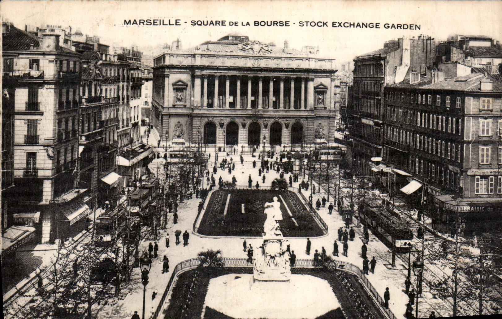 CPA Marseille Square de la Bourse Stock Exchange Garden 