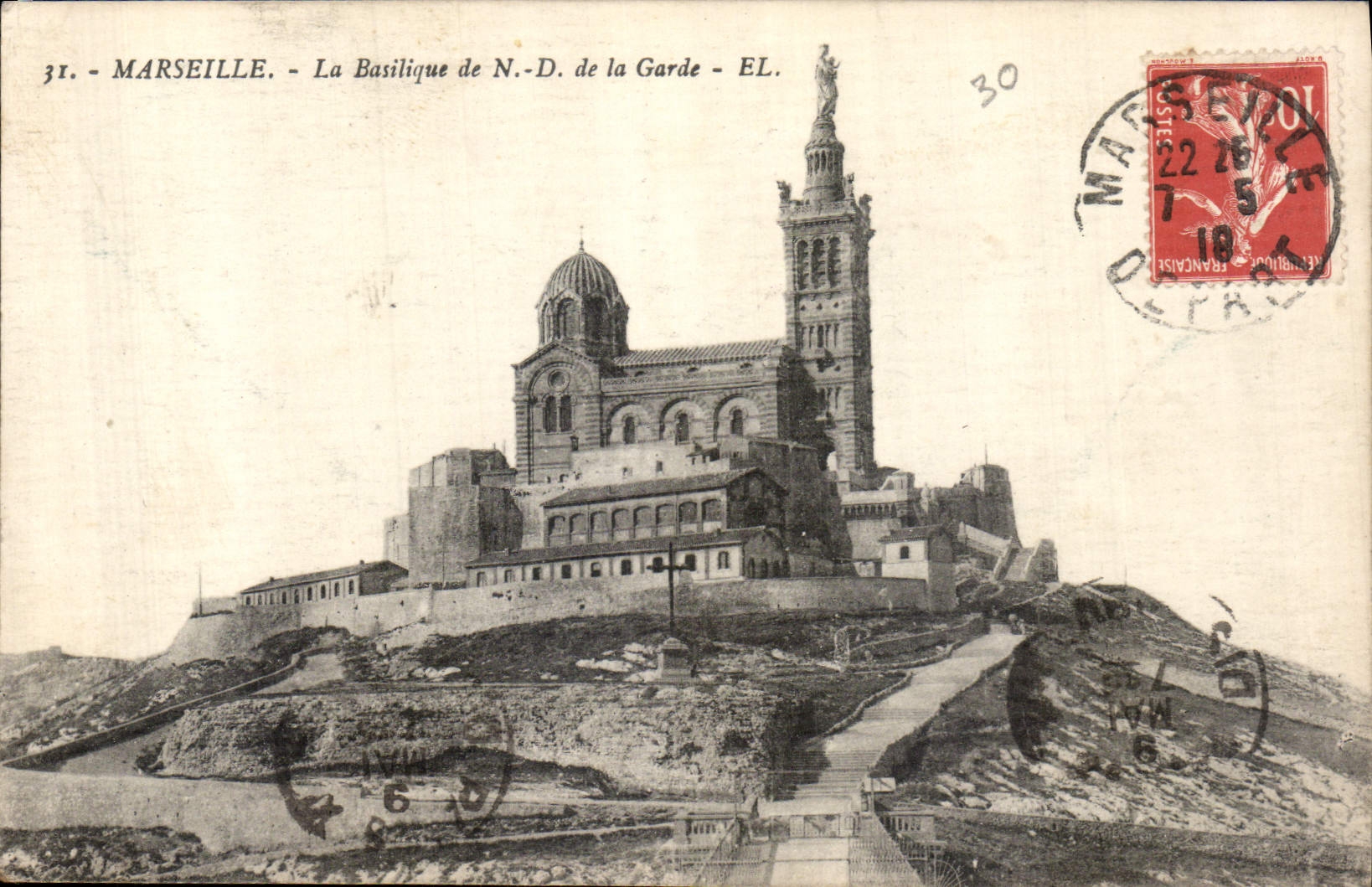 CPA Marseille la Basilique de N d de la Garde 