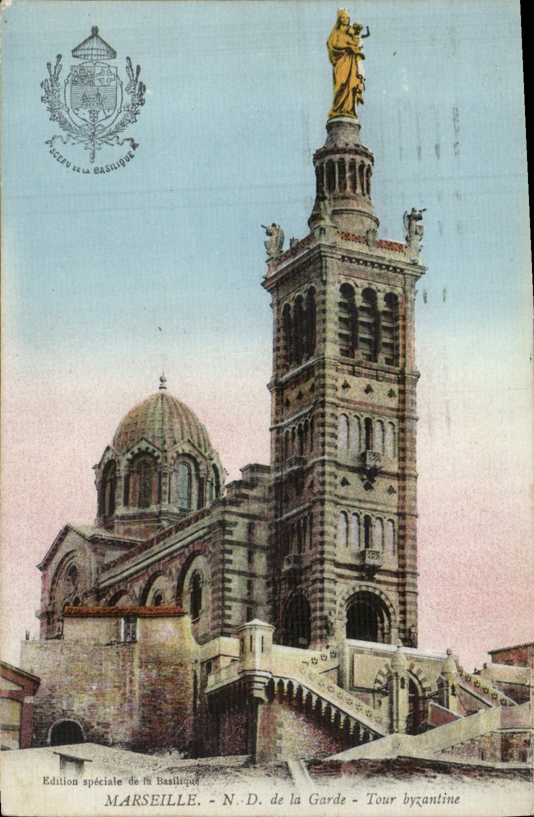 CPA Marseille N D de la Garde Tour Byzantine 