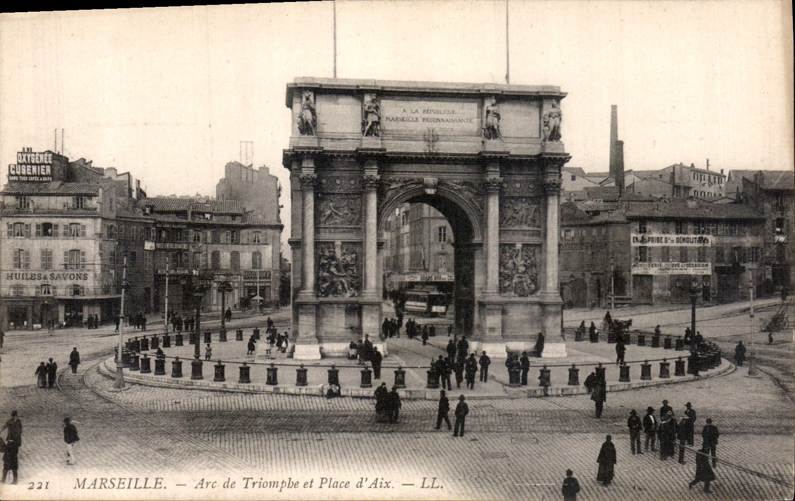CPA Marseille Arc de Triomphe et Place d'Aix 