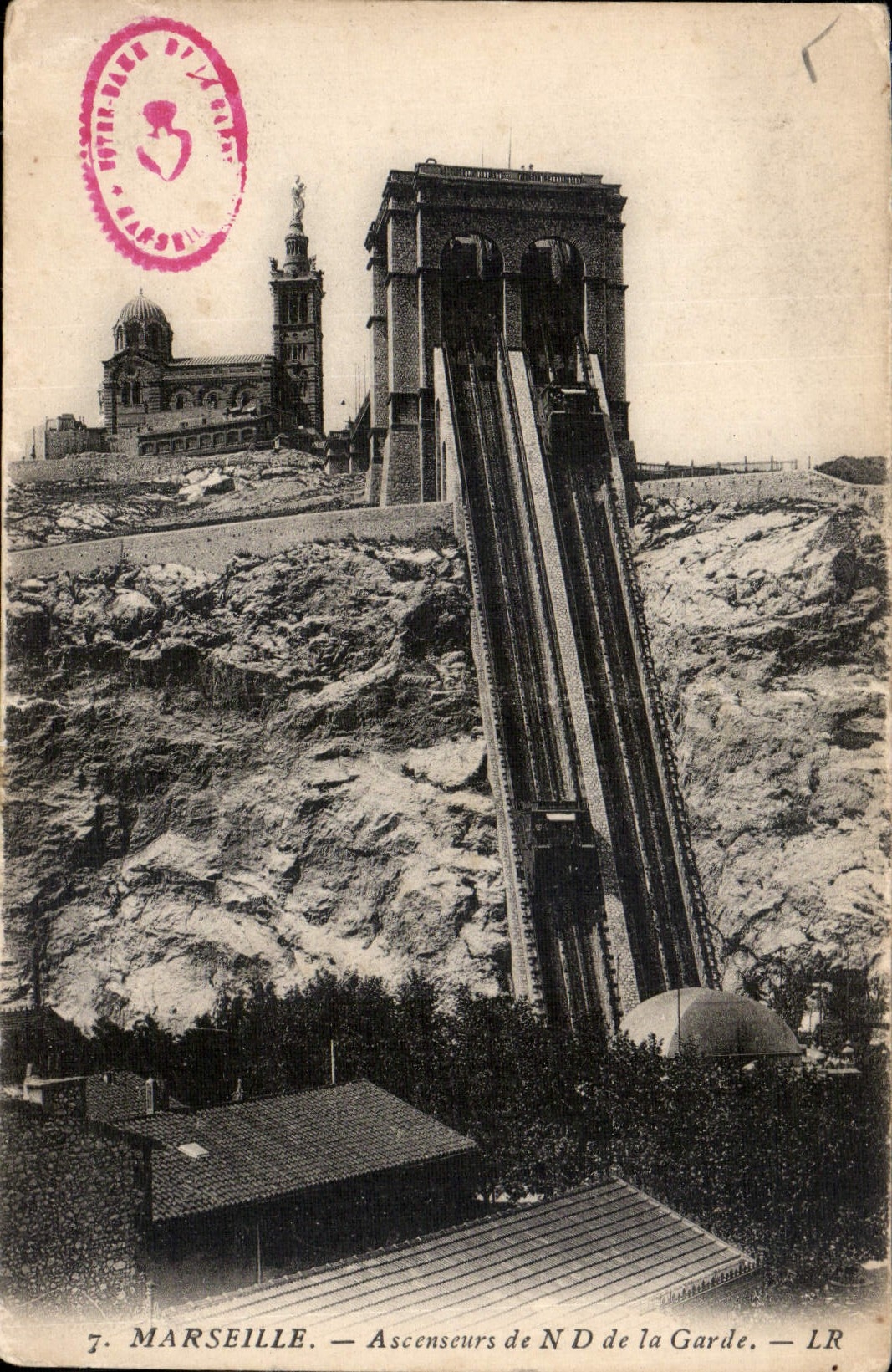 CPA Marseille Ascenseurs de N D de la Garde 