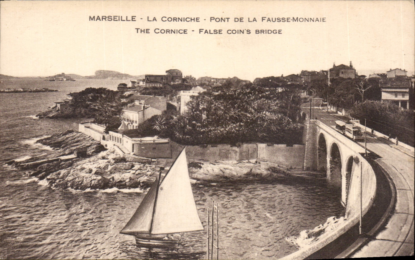 CPA Marseille la Corniche Ponr de la Fausse Monnaie 