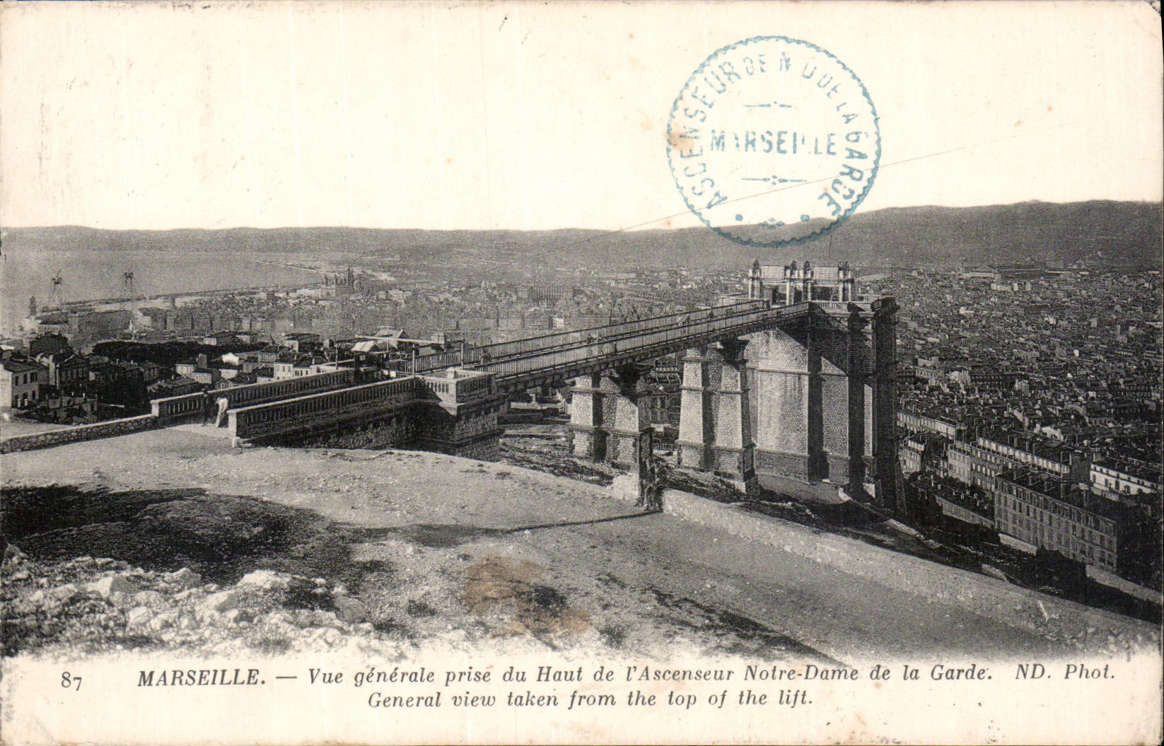 CPA Marseille vue generale prise du Haut de l'Ascenseur Notre Dame de la Garde 