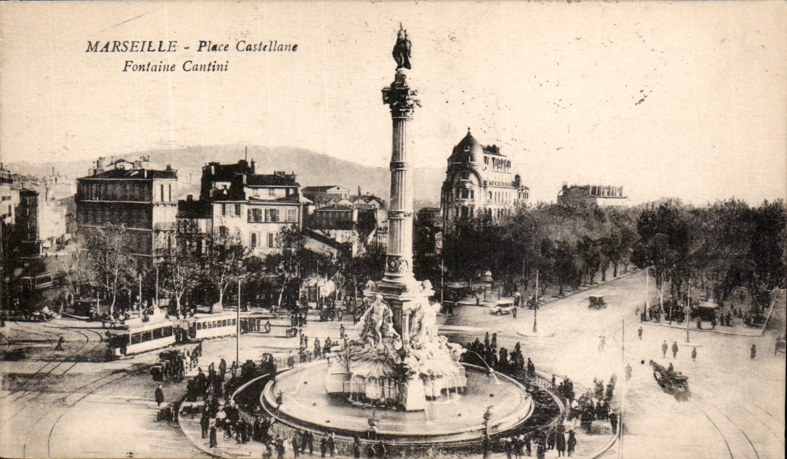CPA Marseille Place Castellane Fontaine Cantini