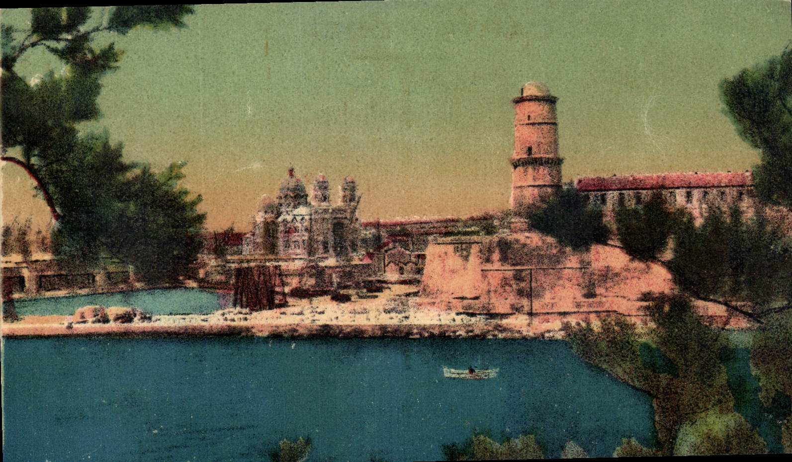 CPA Marseille le Fort Saint Jean et la Cathedrale 