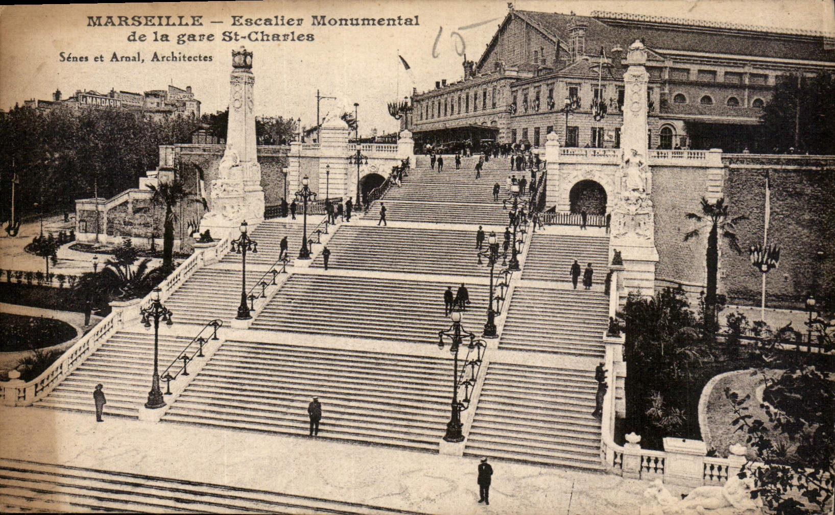 CPA Marseille Escalier Monumental de la Gare St Charles 