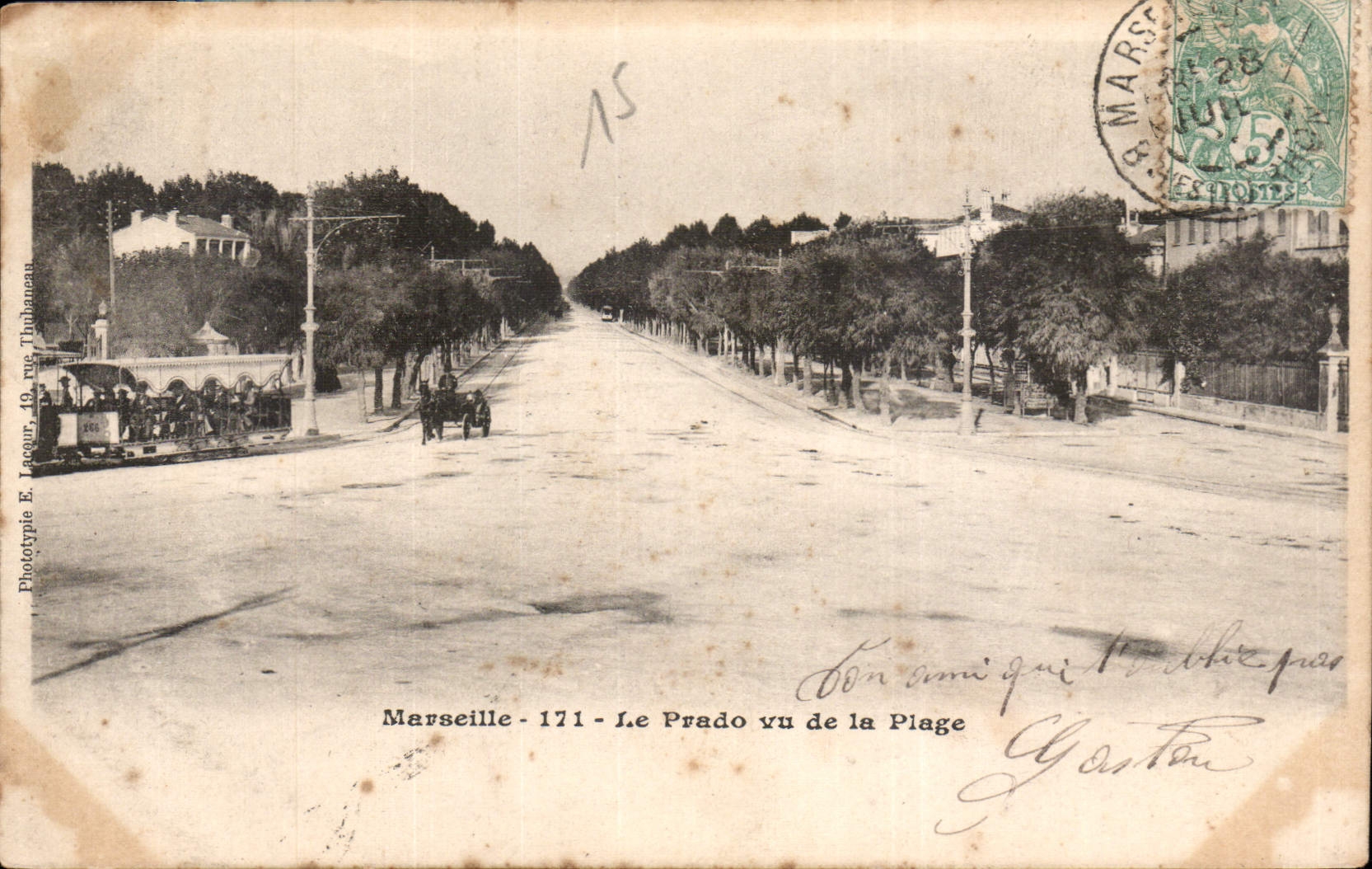 CPA Marseille le Prado vu de la Plage