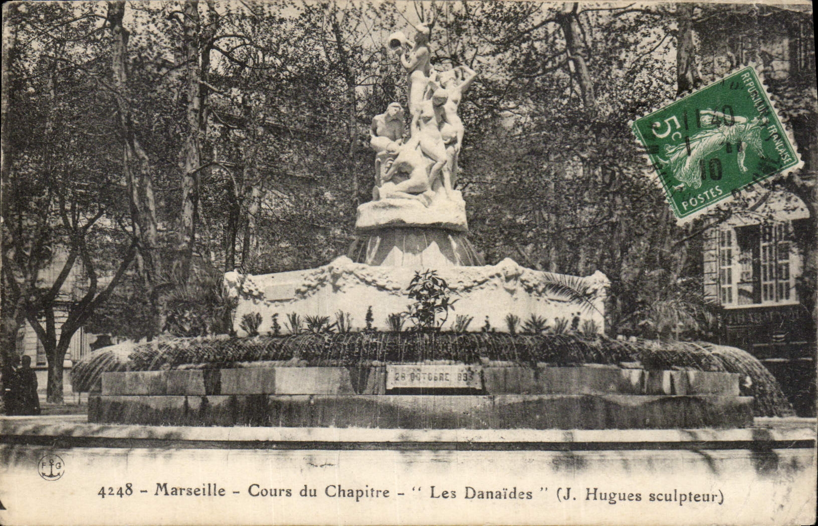 CPA Marseille Cours du Chapitre les Danaides J Hugues sculpteur 