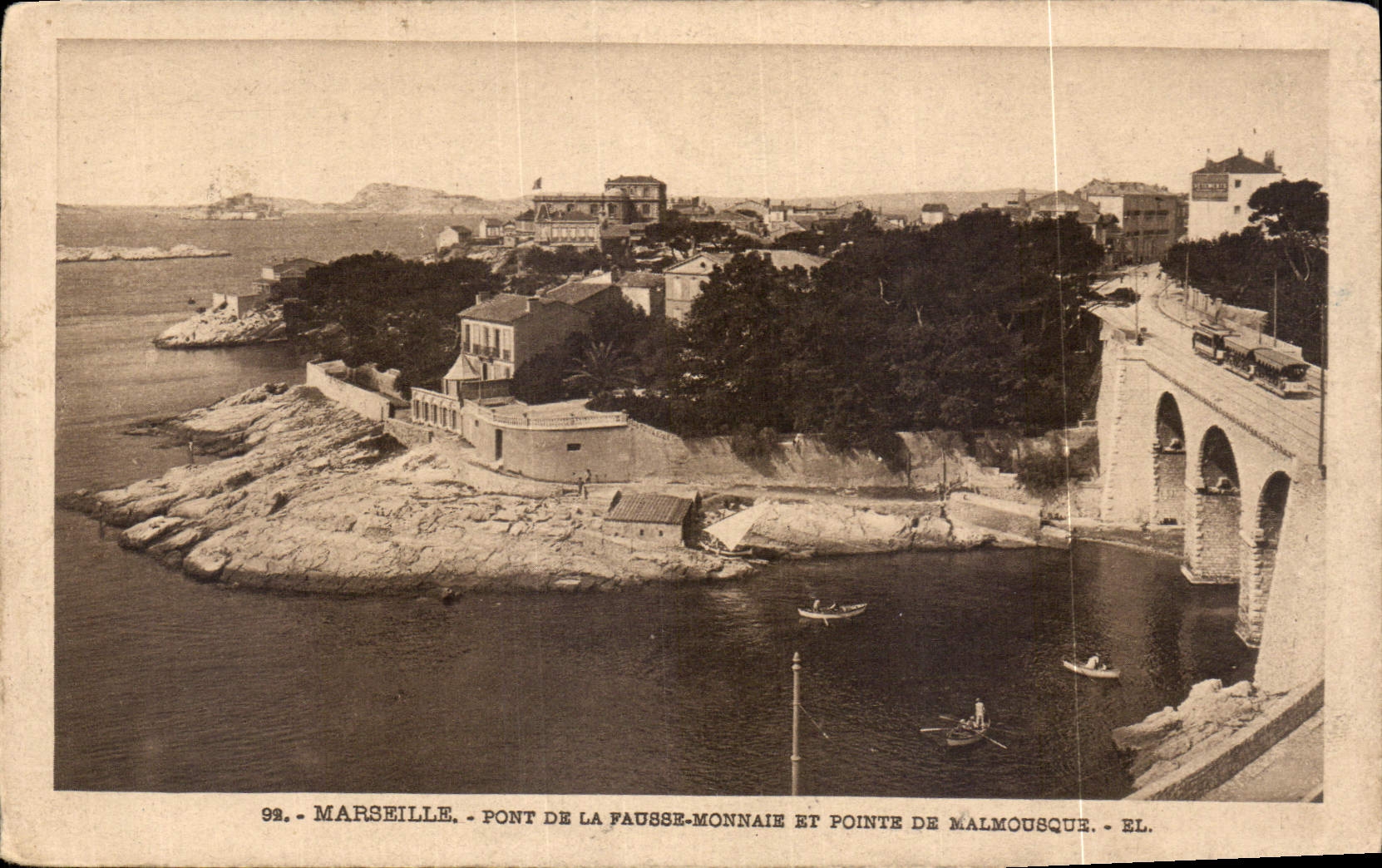 CPA Marseille Pont de la Fausse Monnaie et Pointe de Malmousque 