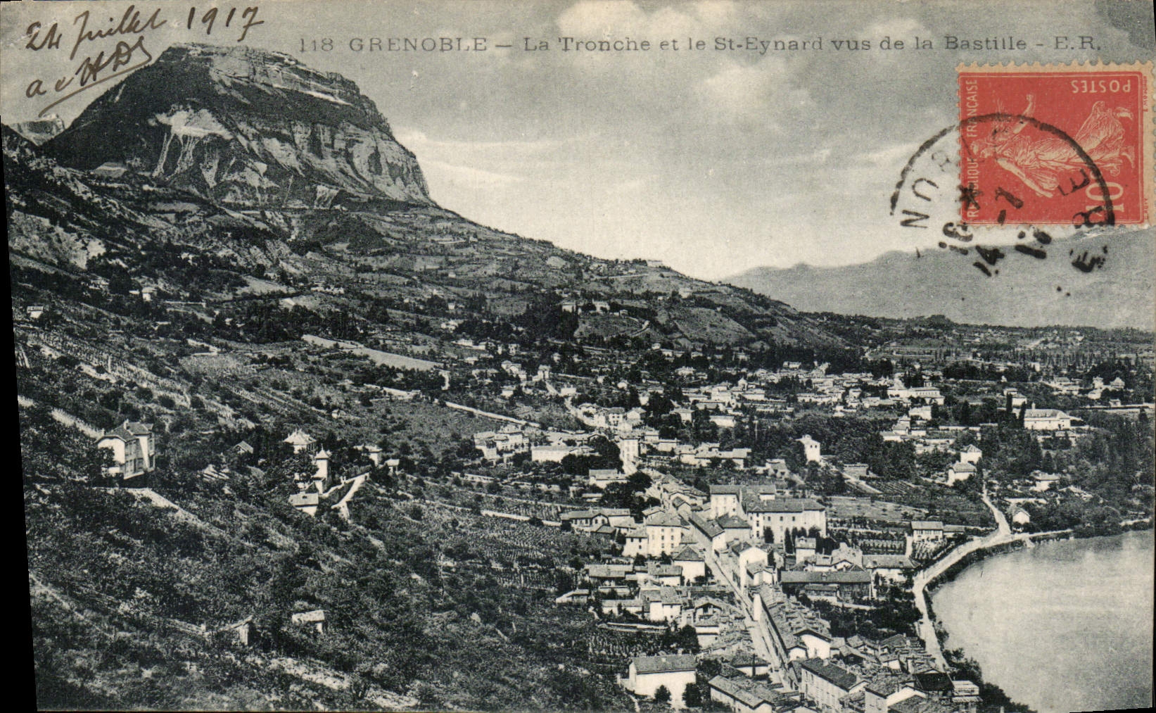 CPA Grenoble la Tronche et le St Eynard vus de la Bastille 