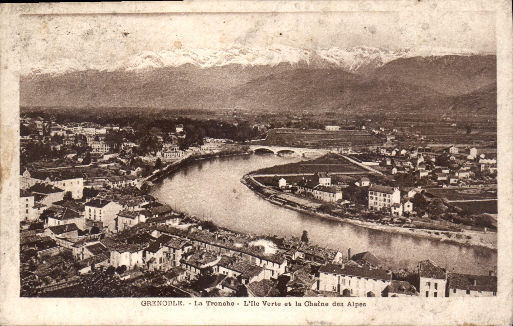 CPA Grenoble la Tronche l'Ile Verte et la Chaine des Alpes 
