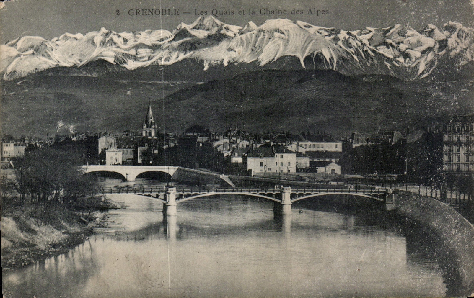 CPA Grenoble les Quais et la Chaine des Alpes 