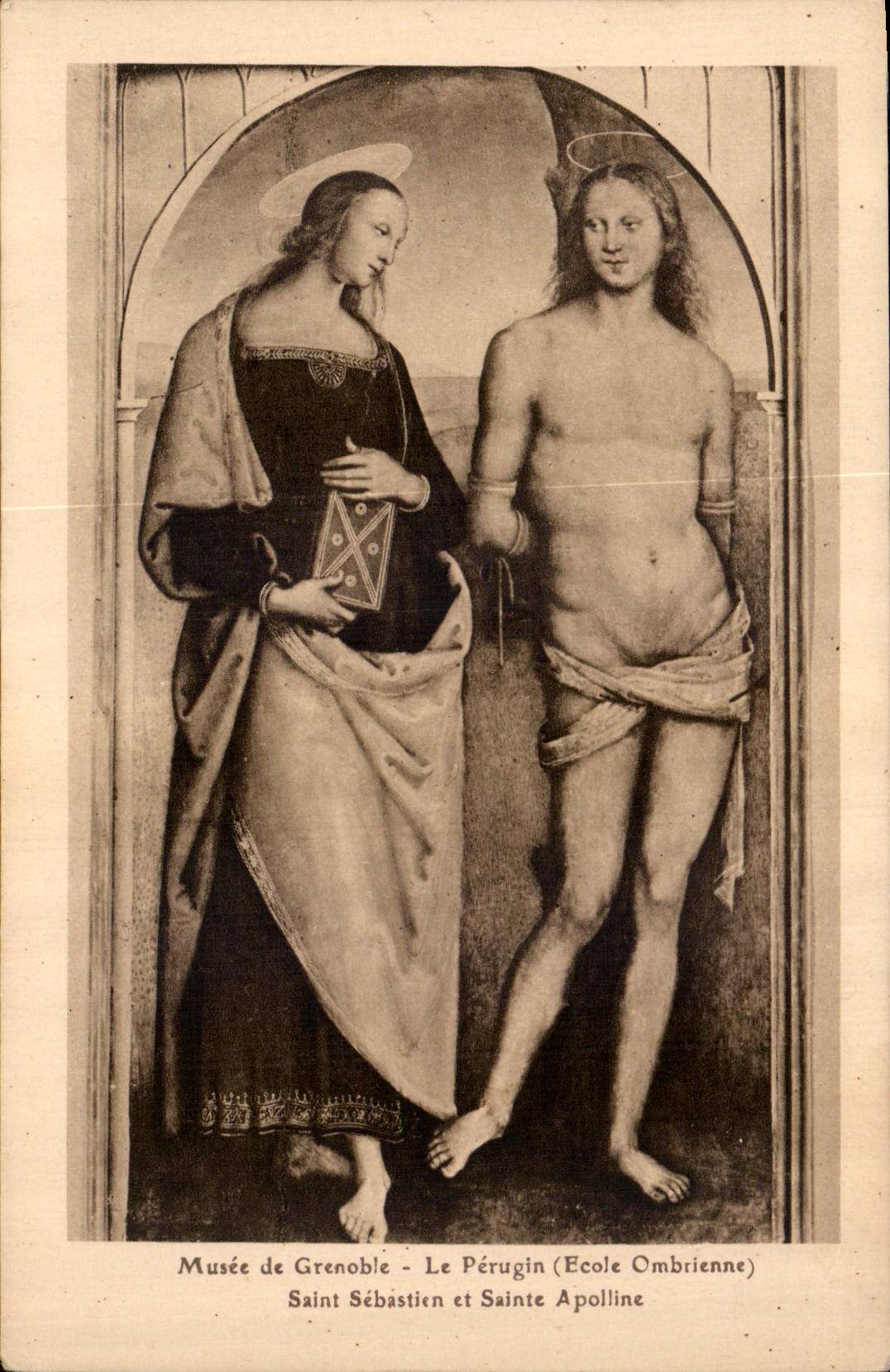 CPA Musee de Grenoble Le Perugin Ecole Ombrienne Saint Sebastien et Sainte Apolline 