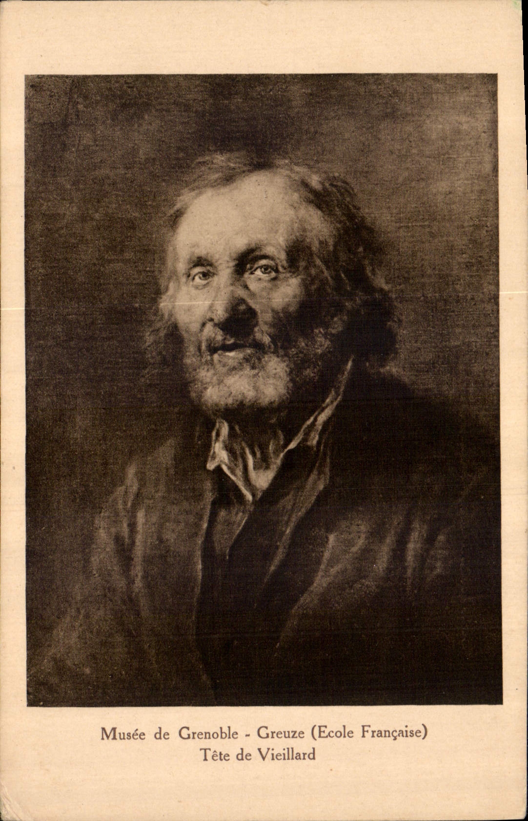 CPA Musee de Grenoble Greuze Ecole Francaise Tete de Vieillard 