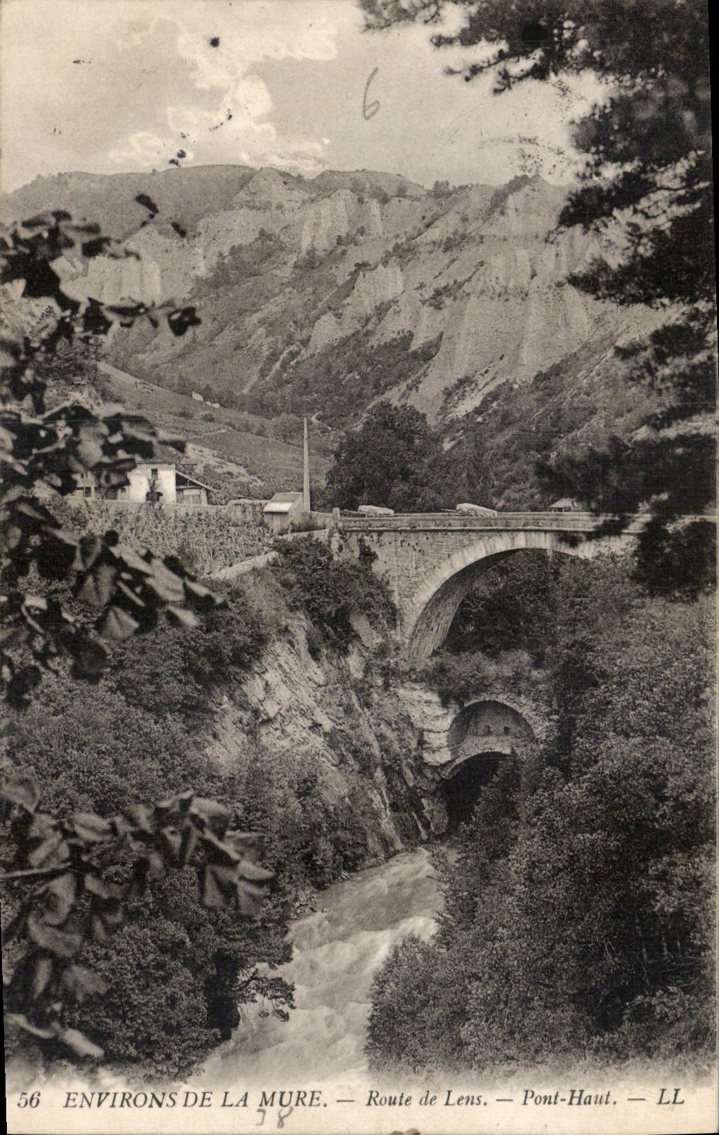 CPA Environs de la Mure Route de Lens Pont Haut 