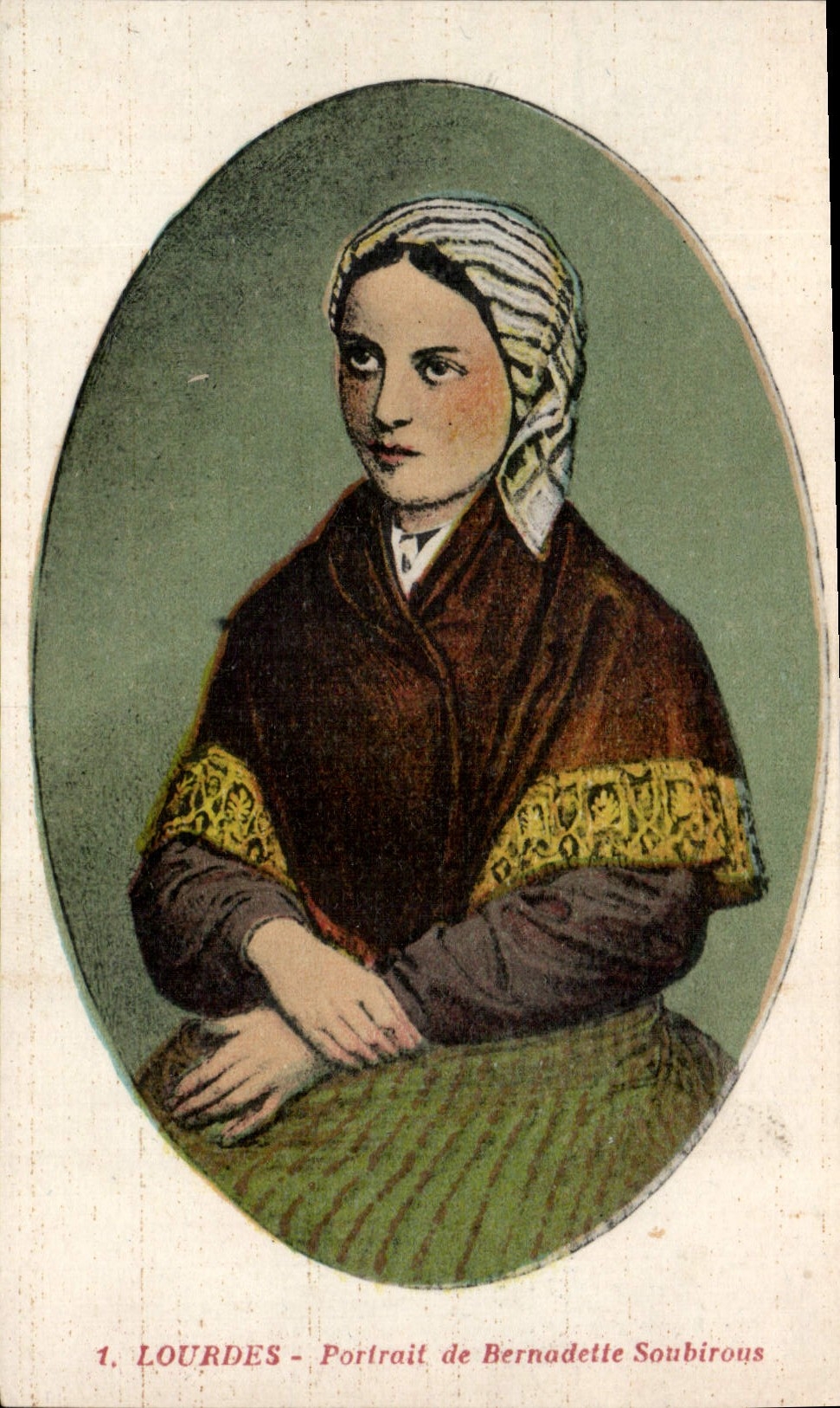 CPA Lourdes Portait de Bernadette Soubirous 