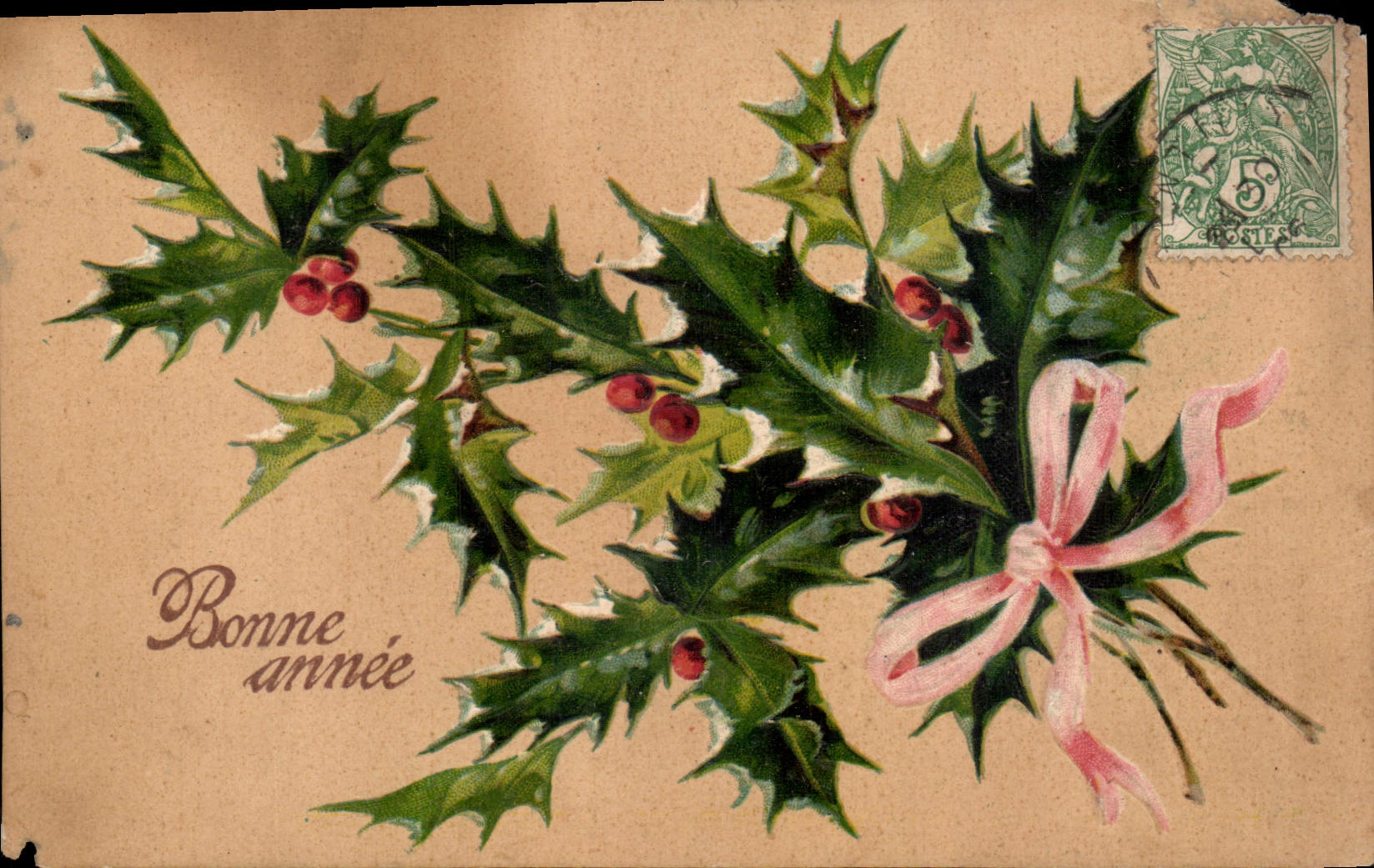 CPA Bonne Annee Fleurs