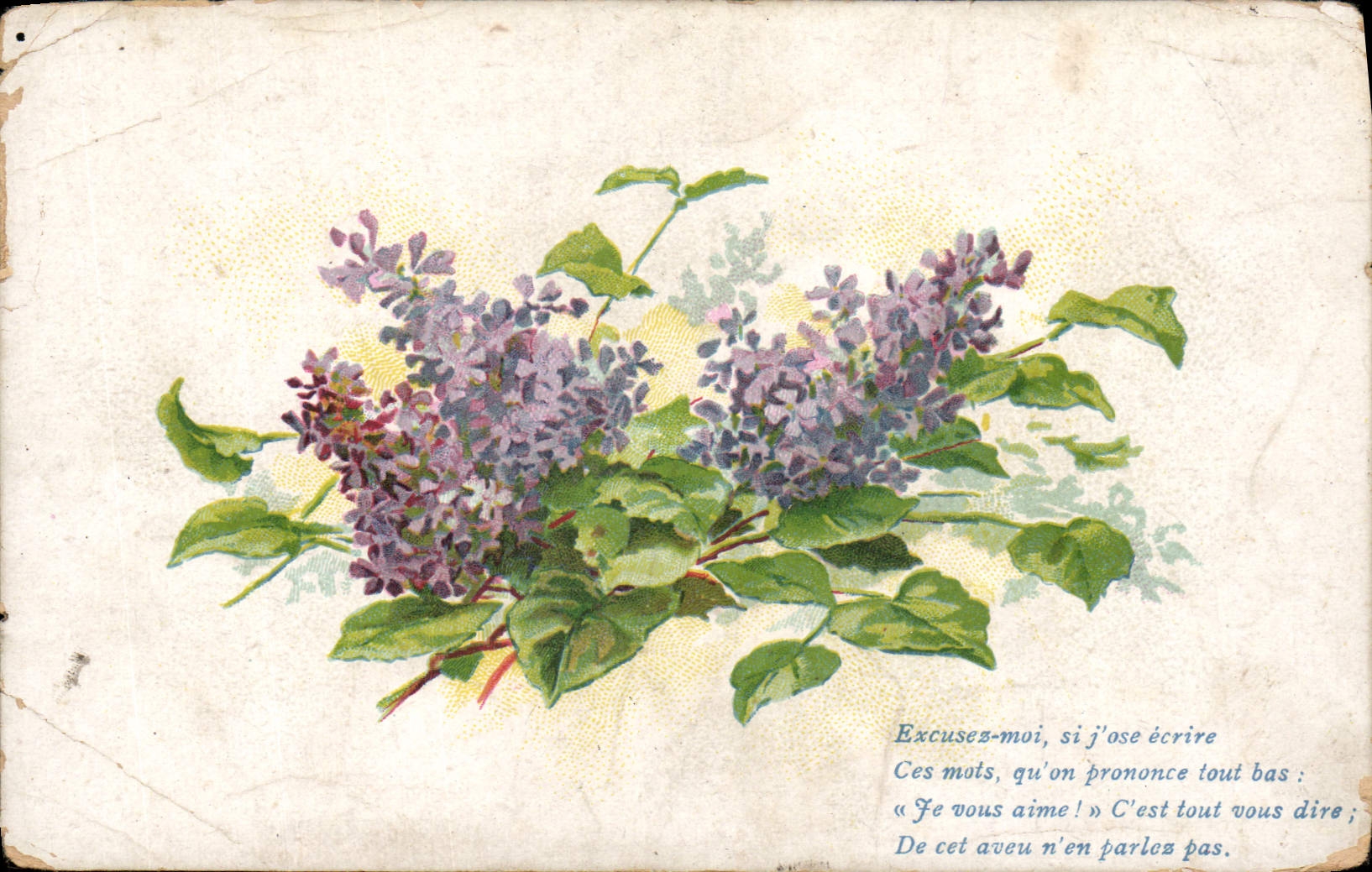 CPA Excuses moi si j'ose ecrire ces mois qu'on prononce tout bas je vous aime c'est tout vous dire d