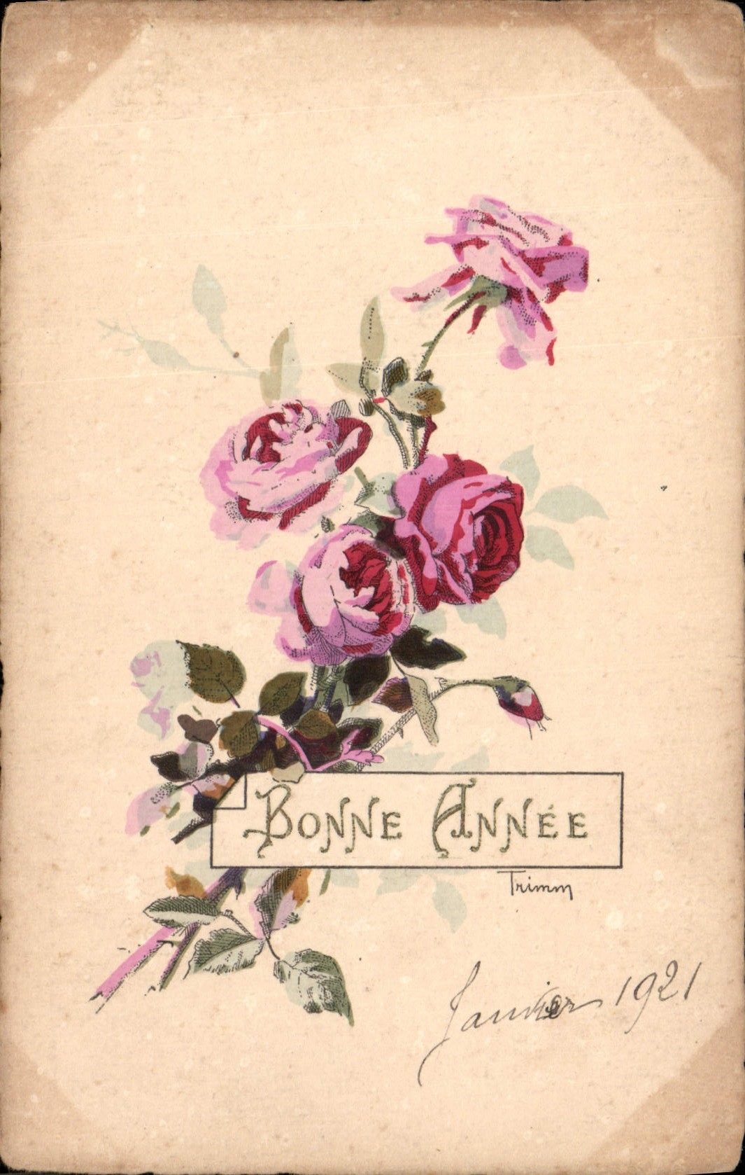 CPA Bonne Annee Fleurs