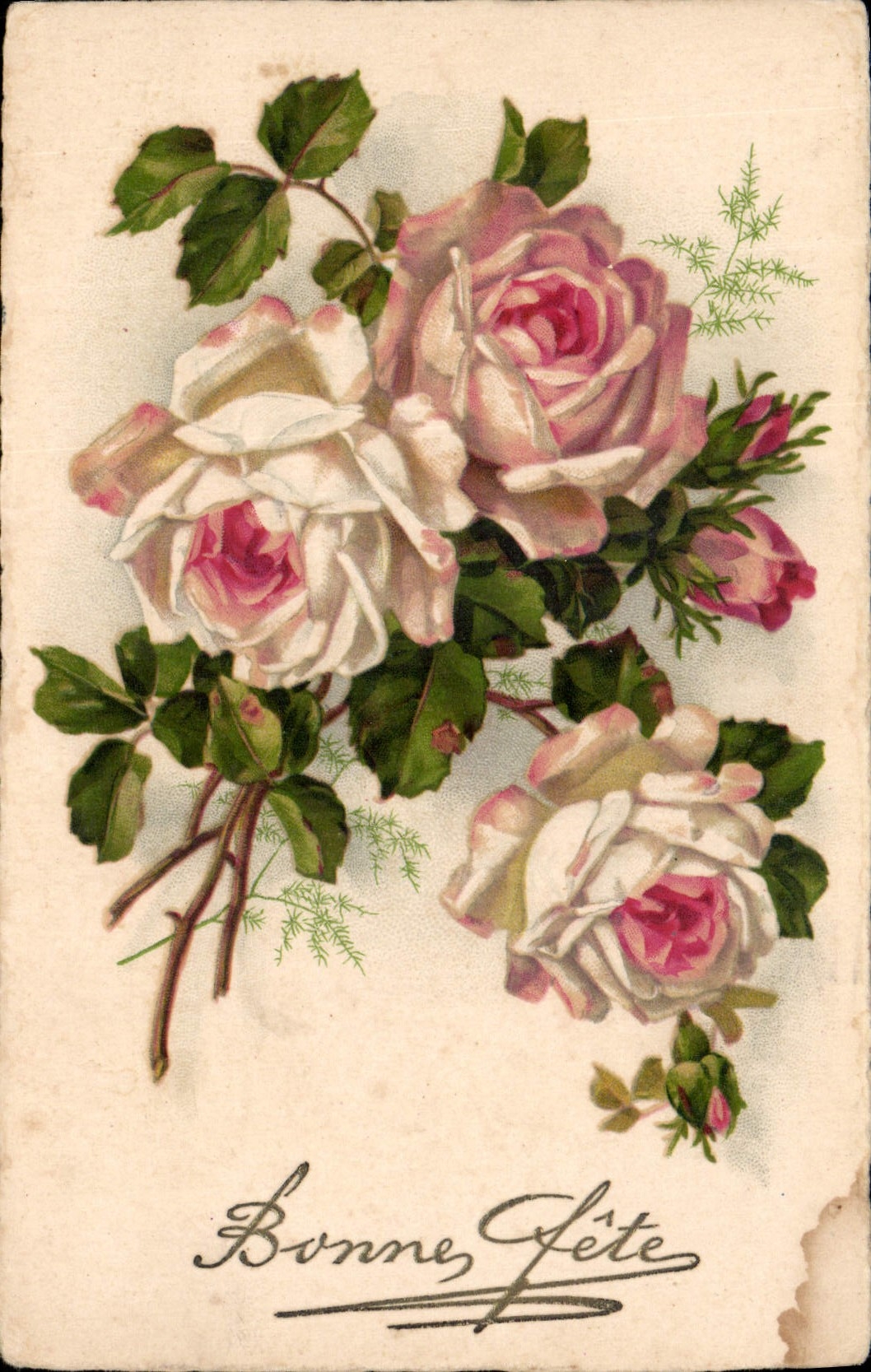 CPA Bonne fete Fleurs