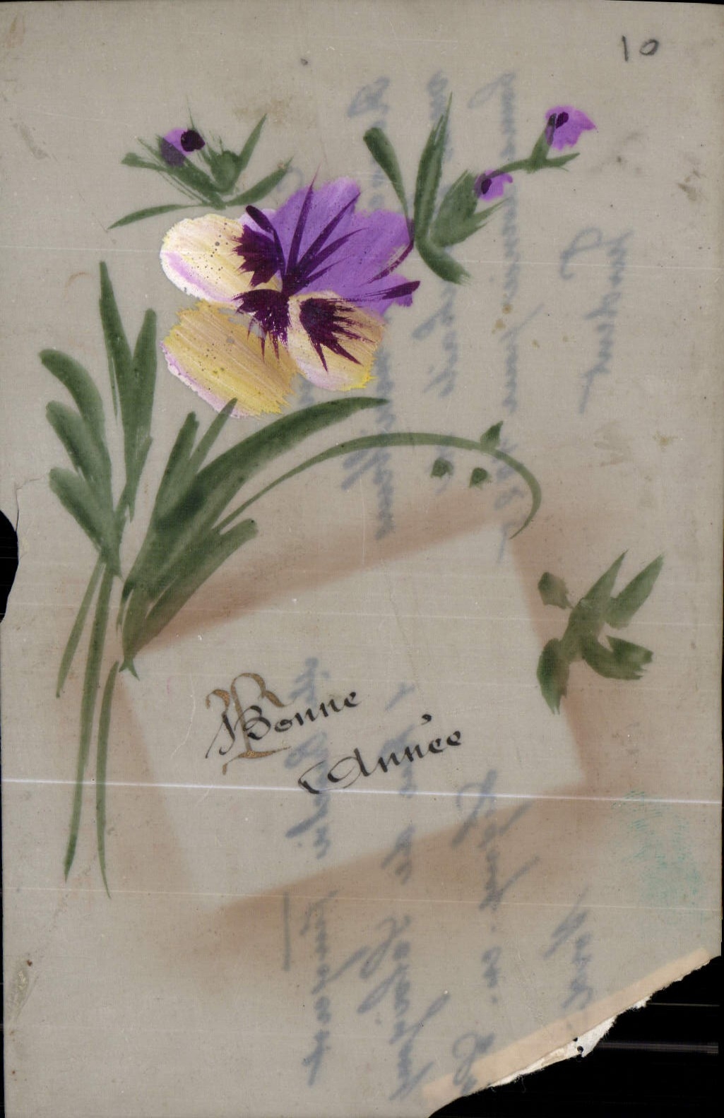 CPA Bonne annee Fleurs