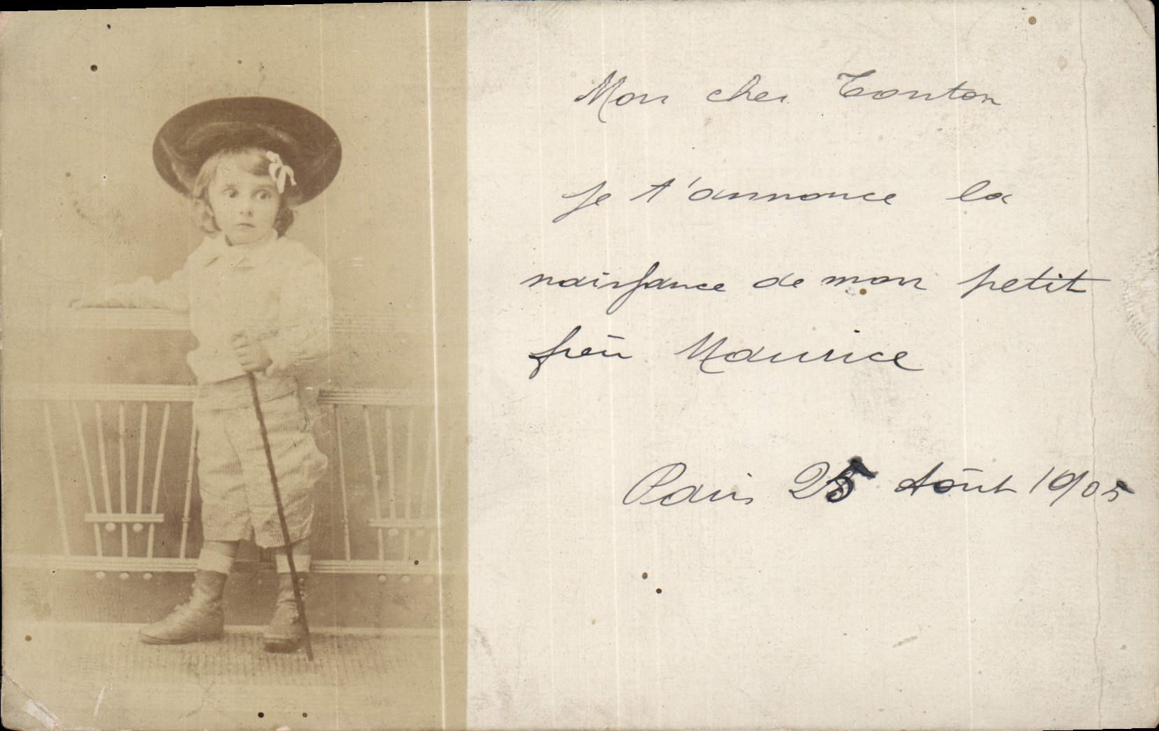 CARTE PHOTO Enfant