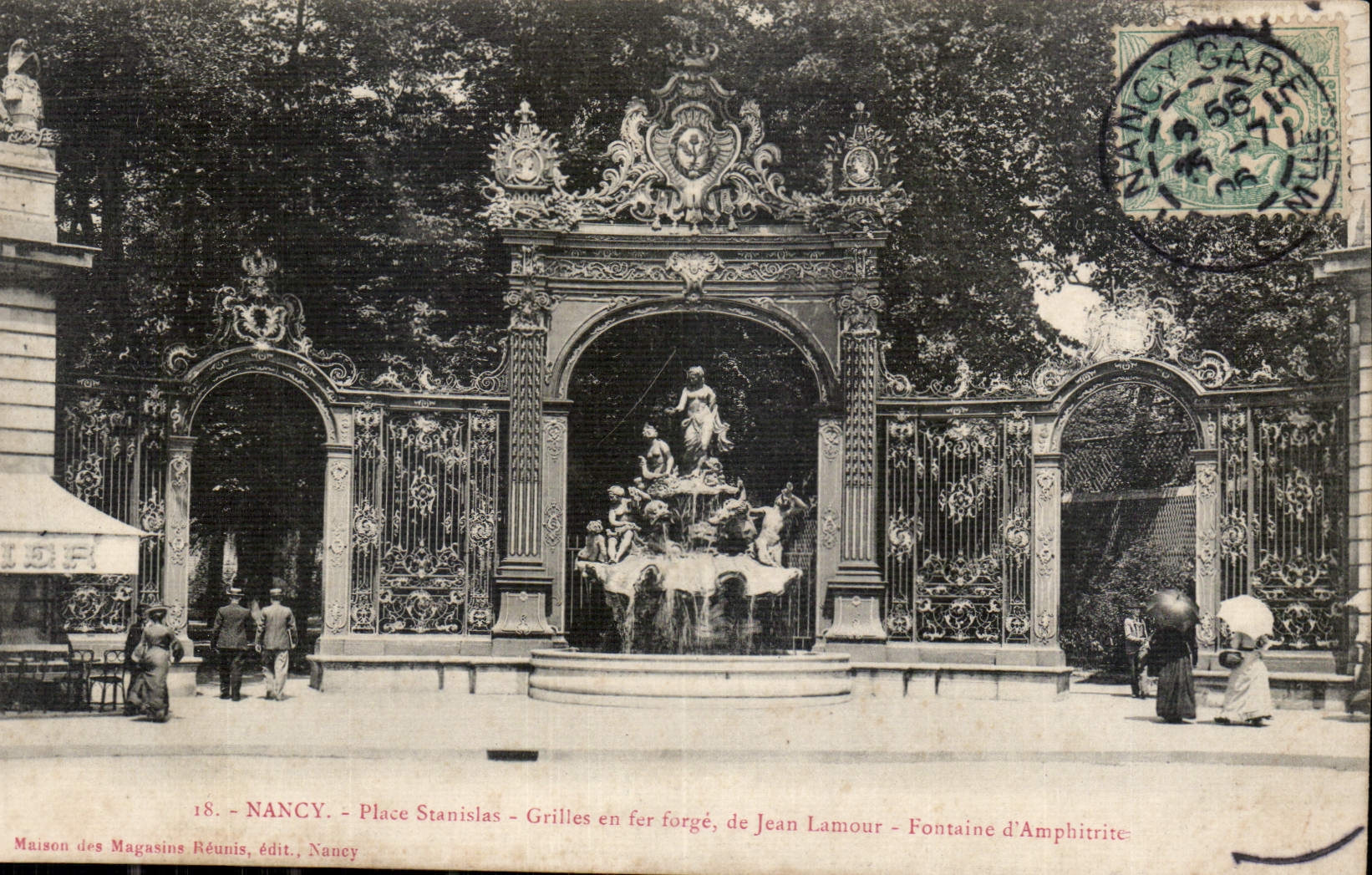 CPA Nancy Place Stanislas Grilles en Fer forge de Jean Lamour Fontaine d'Amphitrite 