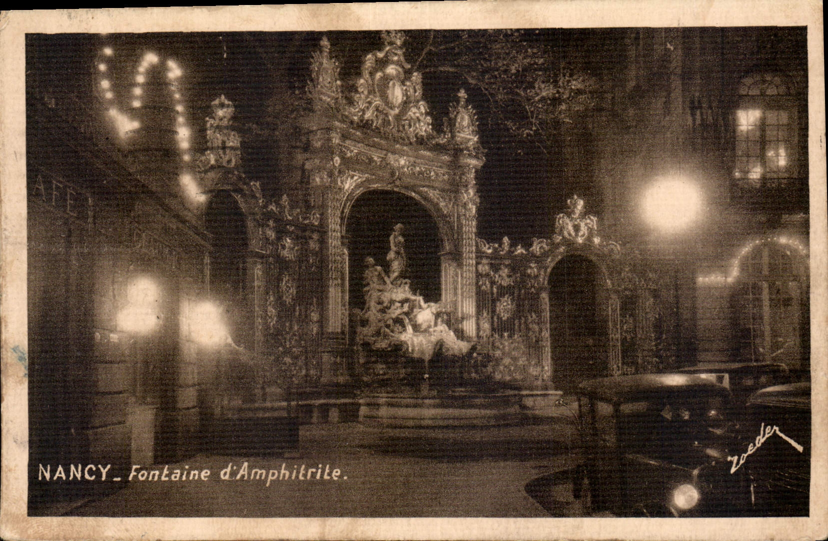 CPA Nancy Fontaine d'Amphitrite Automobile