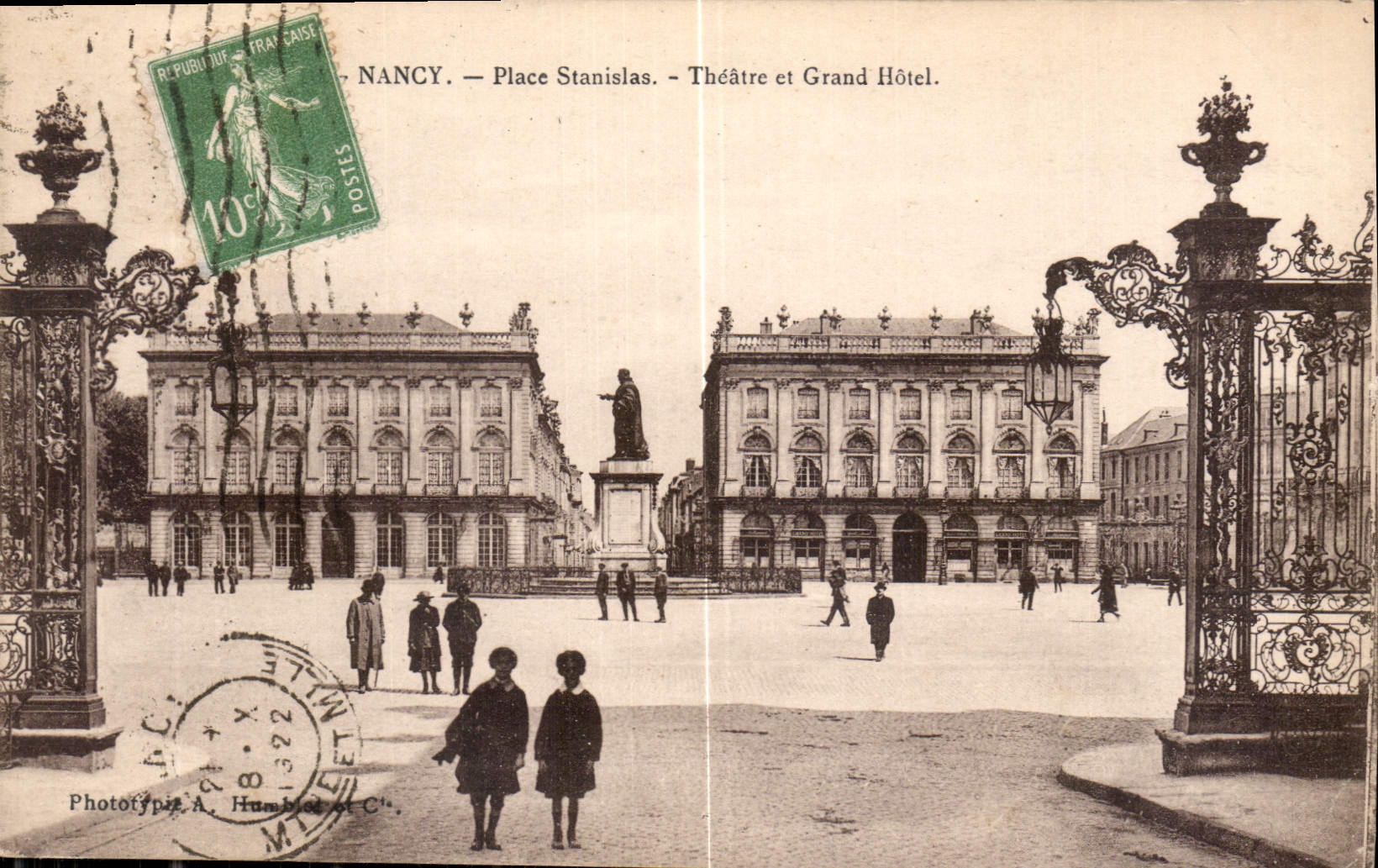 CPA Nancy Place Stanislas Theatre et Grand Hotel