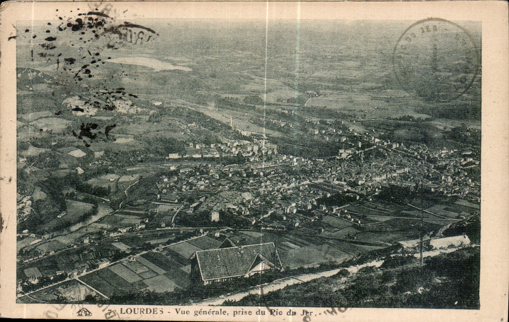 CPA Lourdes vue generale prise du Pic du Jer 
