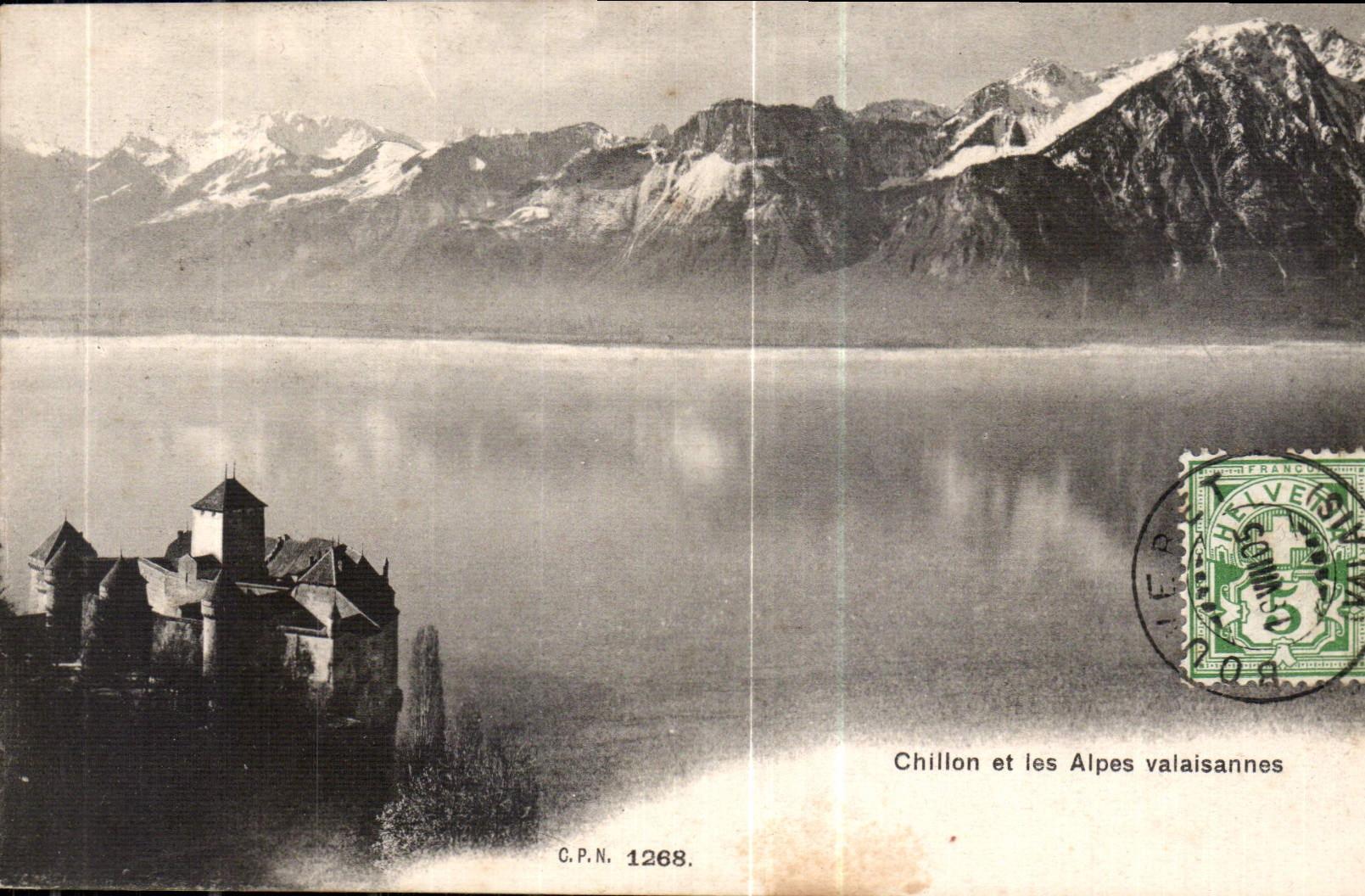 CPA Chillon et les Alpes Valaisannes 