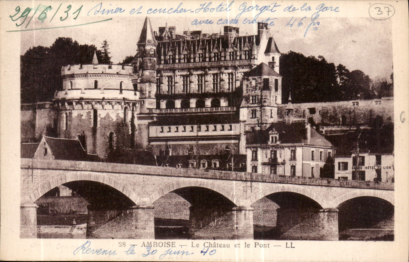 CPA Amboise le Chateau et le Pont 