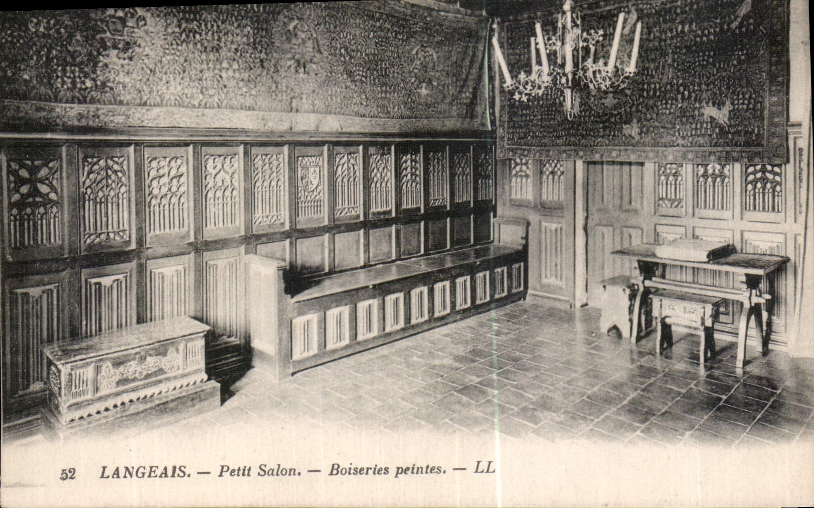 CPA Langeais Petit Salon Boiseries Peintes 