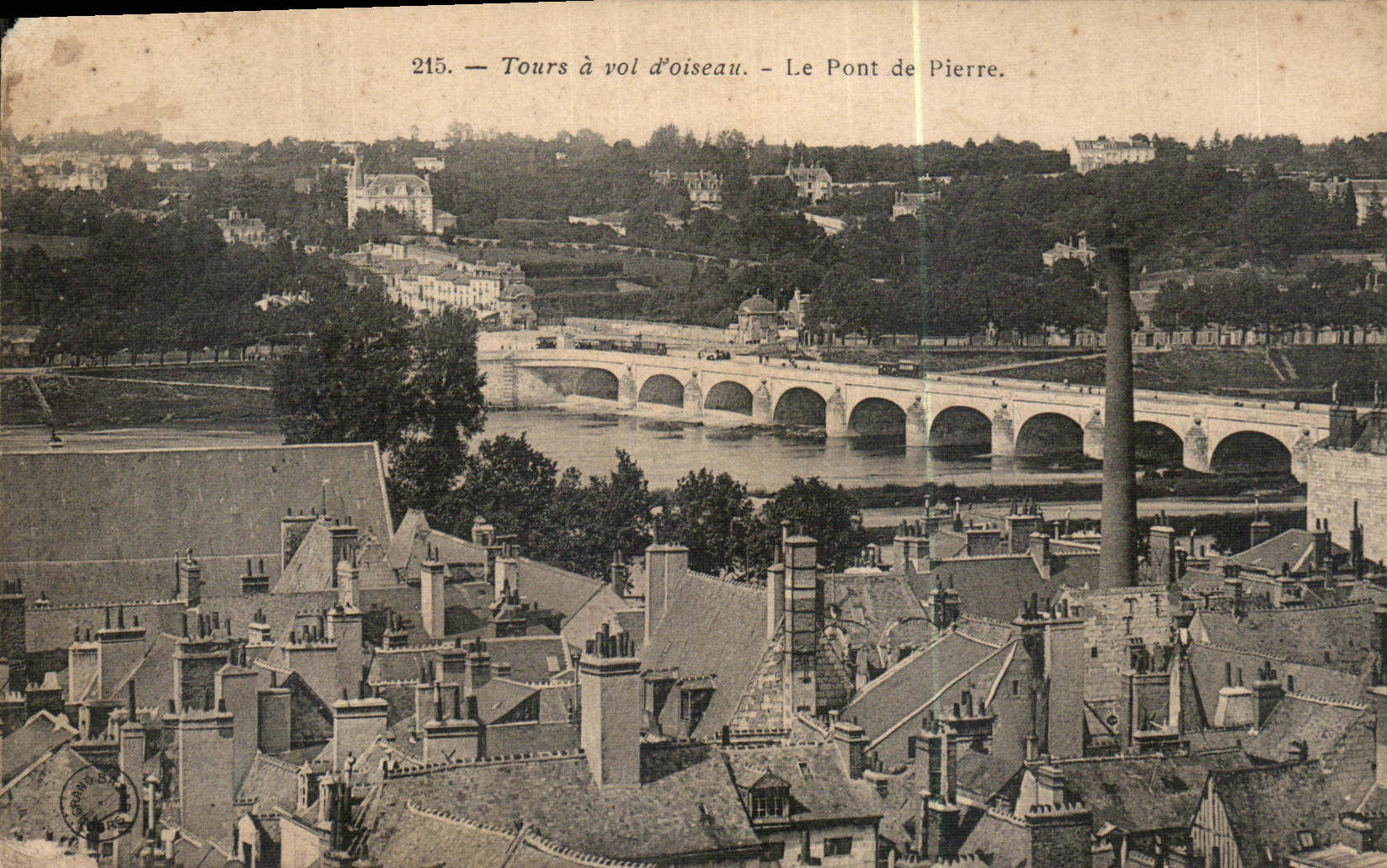 CPA Tours a vol d'oiseau le Pont de Pierre 