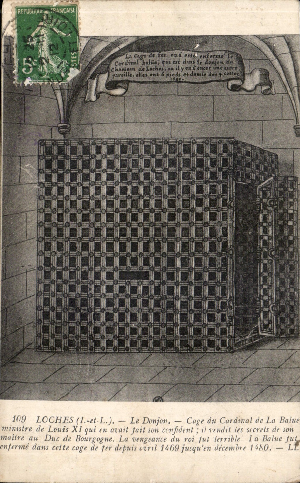 CPA Loches I et L le donjon Cage du Cardinal de la Balue ministre de Louis XI qui en avait fait son 